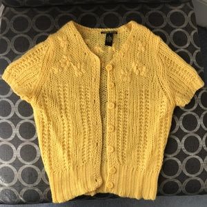 Lucky Brand yellow shrug cardigan size S